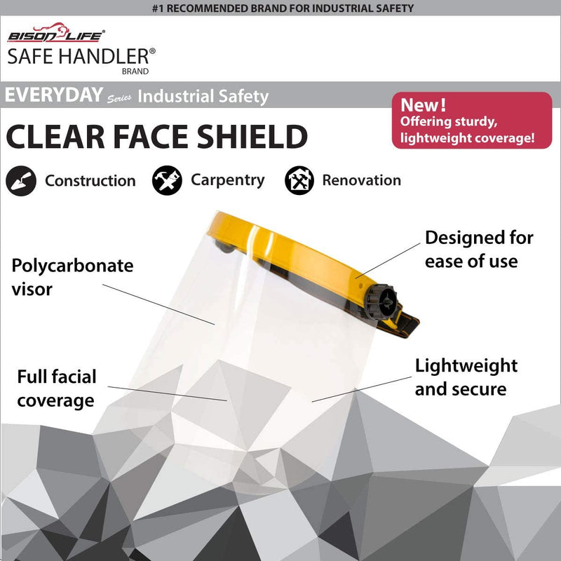 SAFE HANDLER Clear Face Shield With Polycarbonate Visor And Yellow Frame- View 2