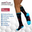 ZAYAAN HEALTH Heartbeat Compression Socks For Anti-Fatigue Pink/Black/Blue/White - View 3