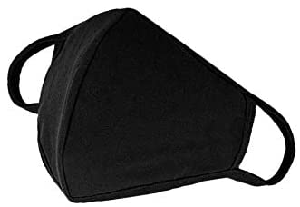 Reusable 3 Ply Cotton Face Mask, Soft Breathable & Washable Fabric, Black