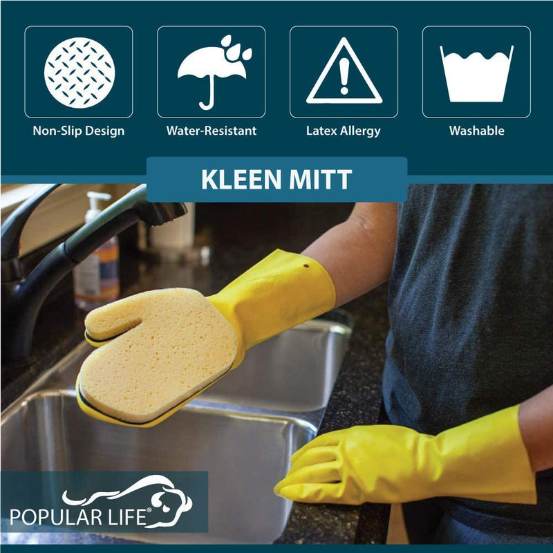 POPULAR LIFE Kleen Mitt Reticulated Mitt Set With Yellow Glove And Removable Sponge - View 5