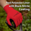 SAFE HANDLER Nitrile Firm Grip Work Gloves With Abrasion Resistance Red/Pink/Grey- View 3