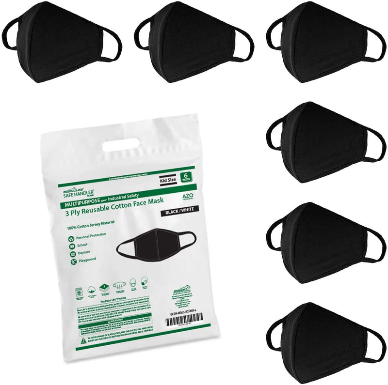 SAFE HANDLER 3 Ply Reusable Cotton Face Mask With Center Seam Black - View 6