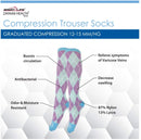 ZAYAAN HEALTH Argyle Compression Socks With Moisture Resistance Blue/Pink - View 2