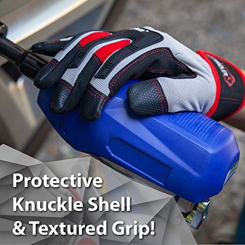 SAFE HANDLER Dual Tact Tech Gloves Blue/Red/Light Grey - View 3