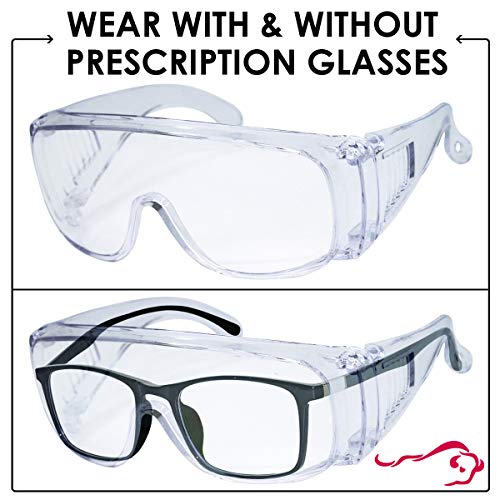 over spectacles safety goggles Bison Life Back to School Safety Kit for Kids, Set of 6-Face Shields, 12-Safety Glasses and 6 Cloth Face Cover for Children