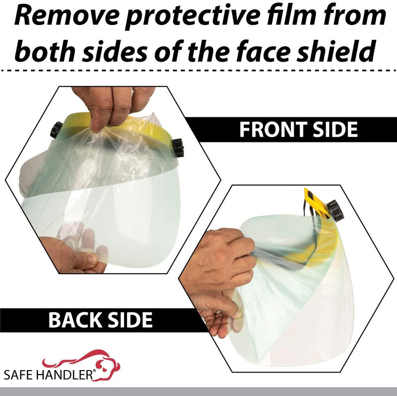 SAFE HANDLER Clear Face Shield With Polycarbonate Visor And Yellow Frame- View 3
