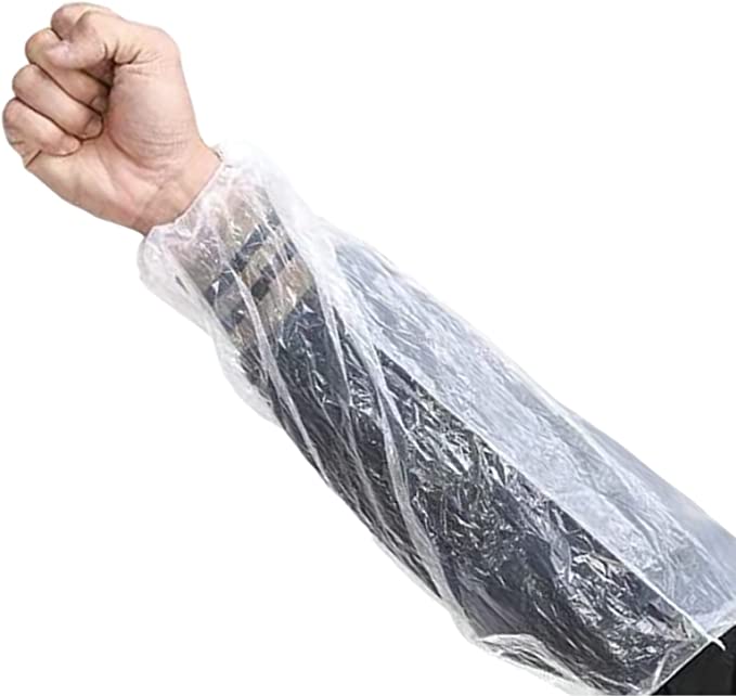 Disposable Arm Sleeves with Elastic Ends for Food Prep, Cooking, Cleaning, Food Handling, 100 PCS