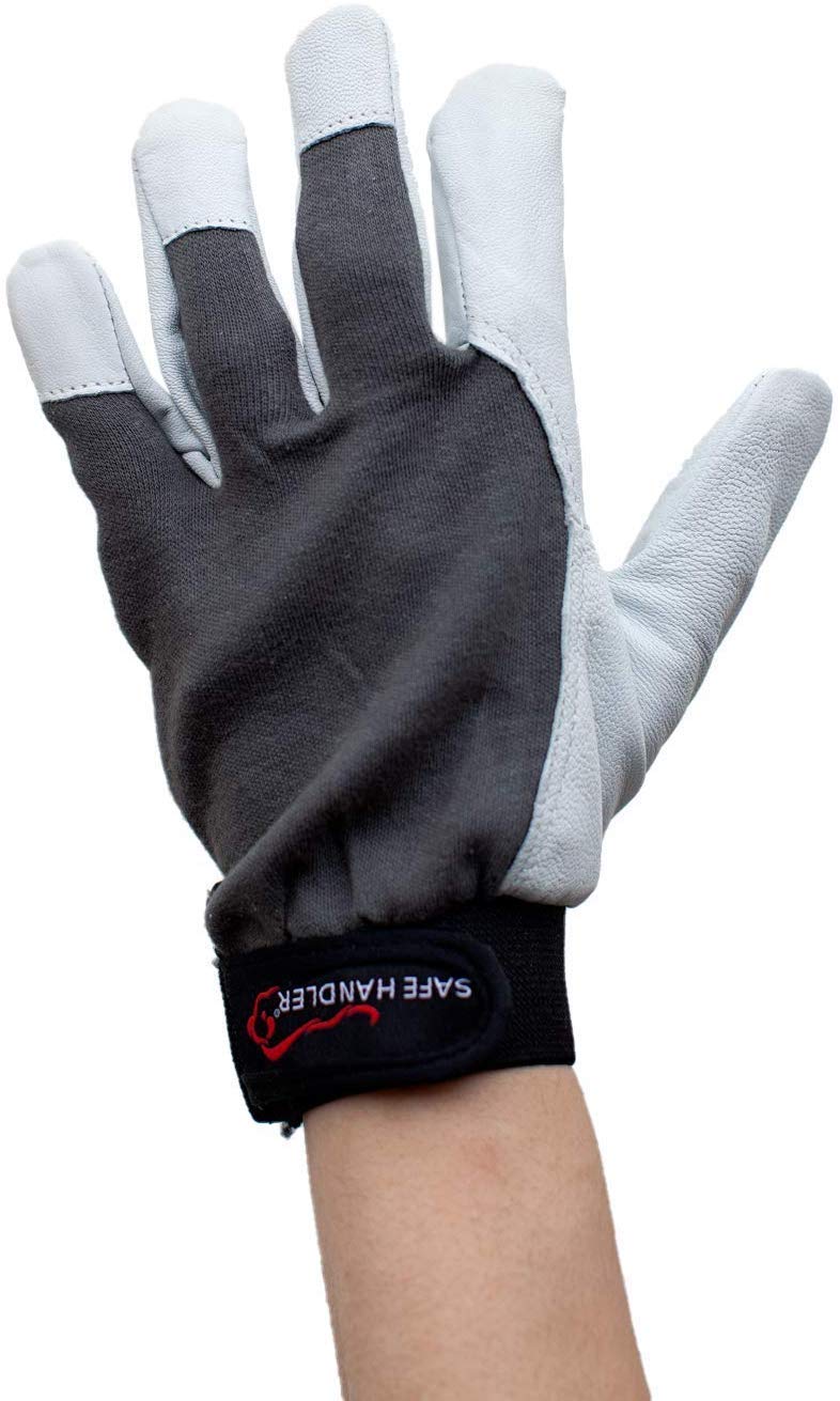 SAFE HANDLER Reinforced Gloves with Reinforced Double Palm Protection Black/White - View 9