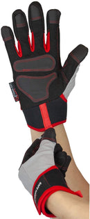 SAFE HANDLER Dual Tact Tech Gloves Blue/Red/Light Grey - View 7