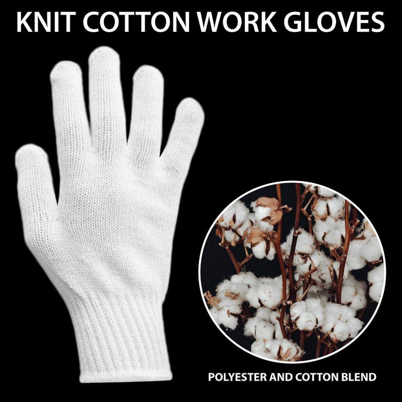 KLEEN CHEF Knit Cotton Work Gloves White - View 6