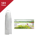 KLEEN CHEF 101 PIECE KIT With 1 TPU White Bib Apron And 100 pieces of Elbow Length Disposable Gloves - View 1