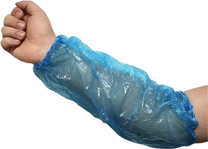 Disposable Food Handling Long Cuff Poly Gloves, 0.65g. 11.5 OSFM for Industry