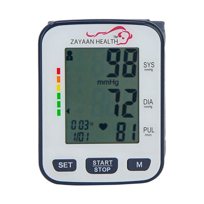 Fully Automatic Wrist Blood Pressure Monitor, 120 Memory, Fast Response, Storage Case Included