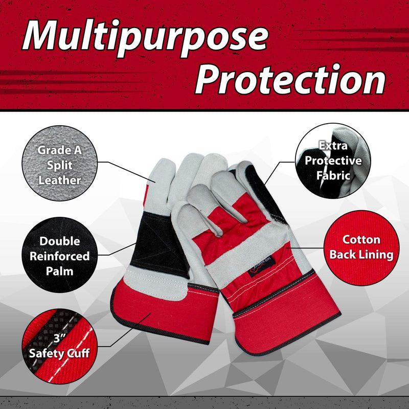 SAFE HANDLER Supreme Rigger Safety Gloves Red/Grey/Black - View 3