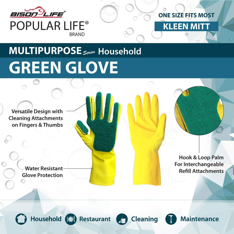 POPULAR LIFE Kleen Mitt Glove Set With Yellow Glove And Removable Sponge - View 2