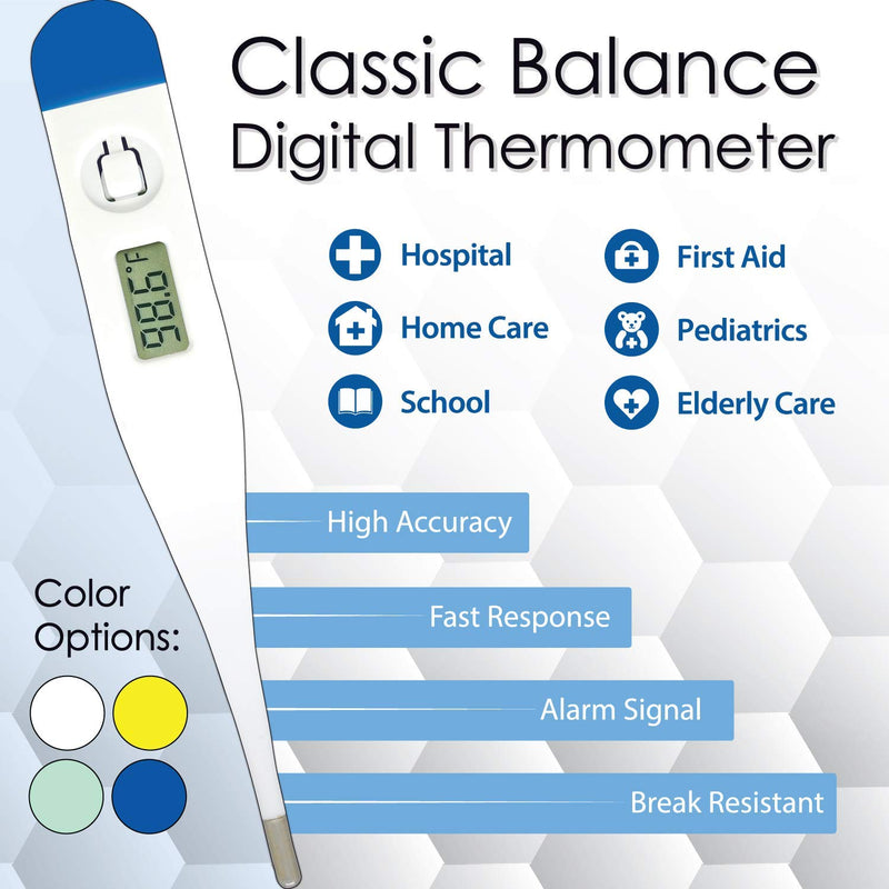 ZAYAAN HEALTH Classic Balance Digital Thermometer White/Yellow/Green/Blue - View 2