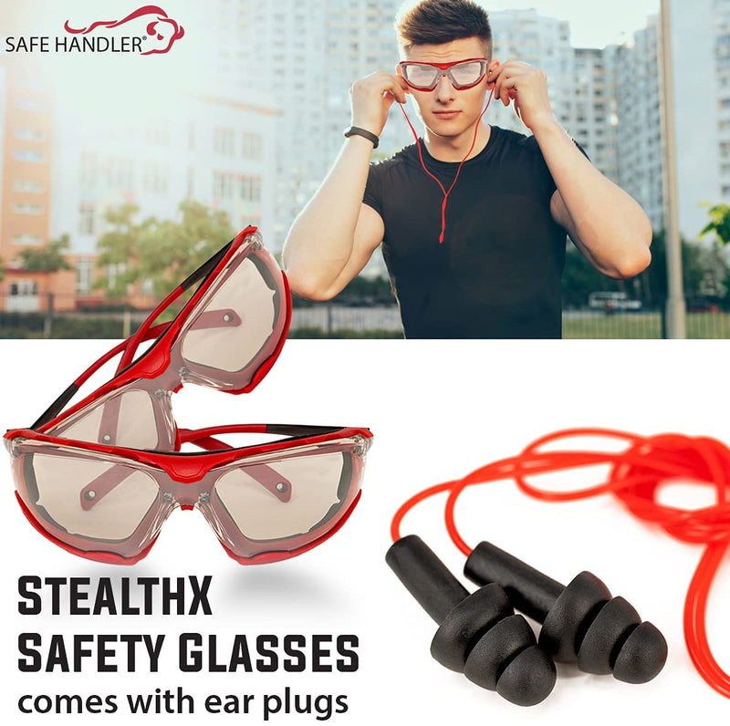 StealthX Safety Glasses With Corded Ear Plugs & Anti Fog-Scratch Resistant - View 3