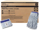 Nano Microbial Cut End Finish Mop, 1.25" Universal Headband, Blue