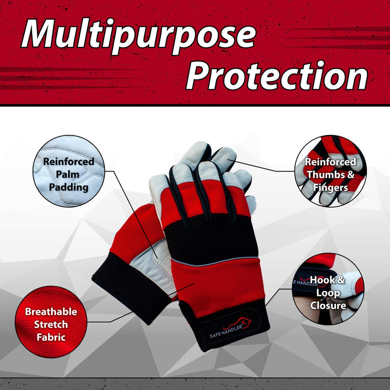 SAFE HANDLER MIG Welding Gloves With Sturdy Non-slip Material Red/Black/Gray - View 3