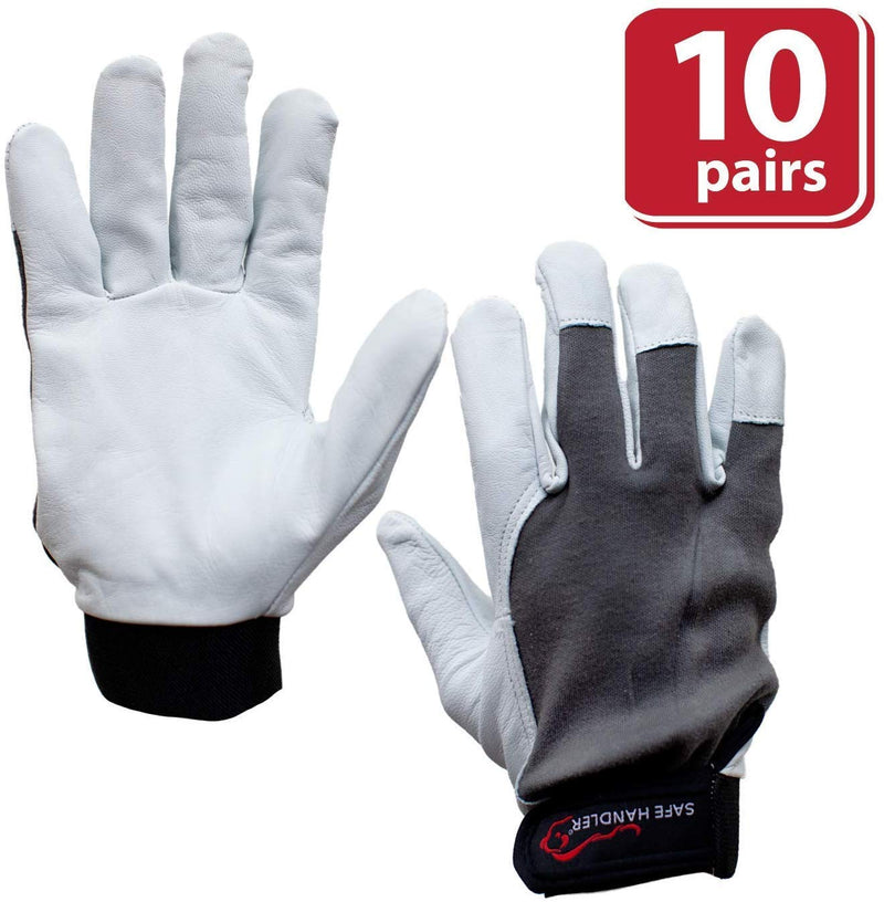 SAFE HANDLER Reinforced Gloves with Reinforced Double Palm Protection Black/White - View 6