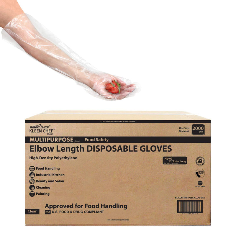 KLEEN CHEF Elbow Length High-Density Polyethylene Disposable Gloves - View 5
