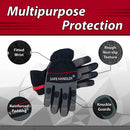 SAFE HANDLER Tough Pro Grip Gloves Black/Grey/Red - View 2