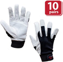 SAFE HANDLER Reinforced Gloves With Reinforced Palm Protection Black/White Large/Extra-Large