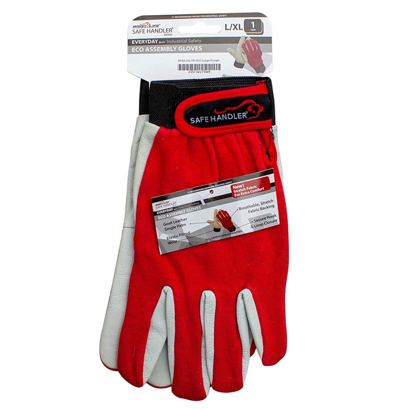 SAFE HANDLER ECO Assembly Gloves With Stretch Fabric Red/Black/Gray - View 9