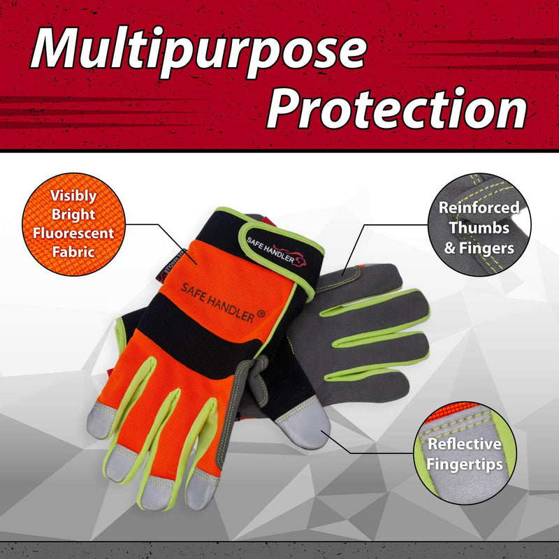 SAFE HANDLER Reflect Pro Gloves Orange/Yellow/Black/Grey Large/X-Large