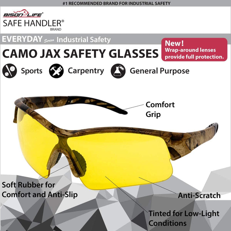 Camo Jax Safety Glasses With Anti-Scratch & Protective Sports Eyewear - View 2