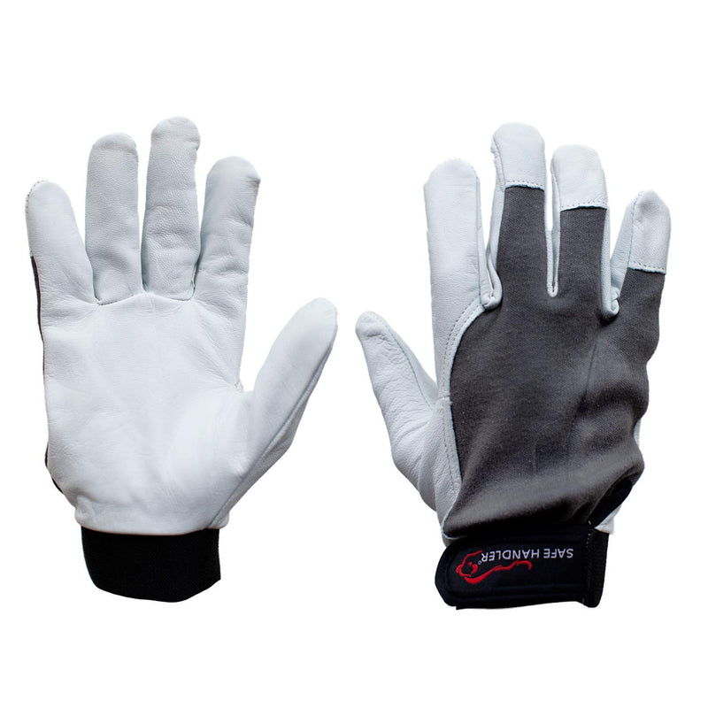 SAFE HANDLER Reinforced Gloves with Reinforced Double Palm Protection Black/White - View 1
