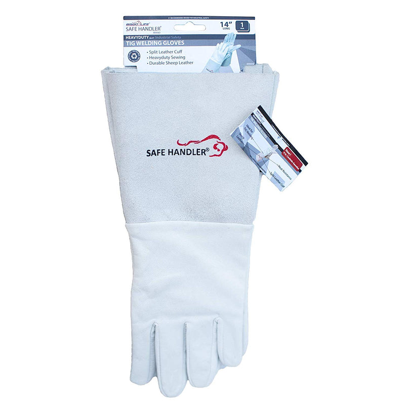 SAFE HANDLER TIG Welding Gloves With 6” Cowhide Gauntlet Grey - View 8