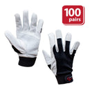 SAFE HANDLER Reinforced Gloves With Reinforced Palm Protection Black/White