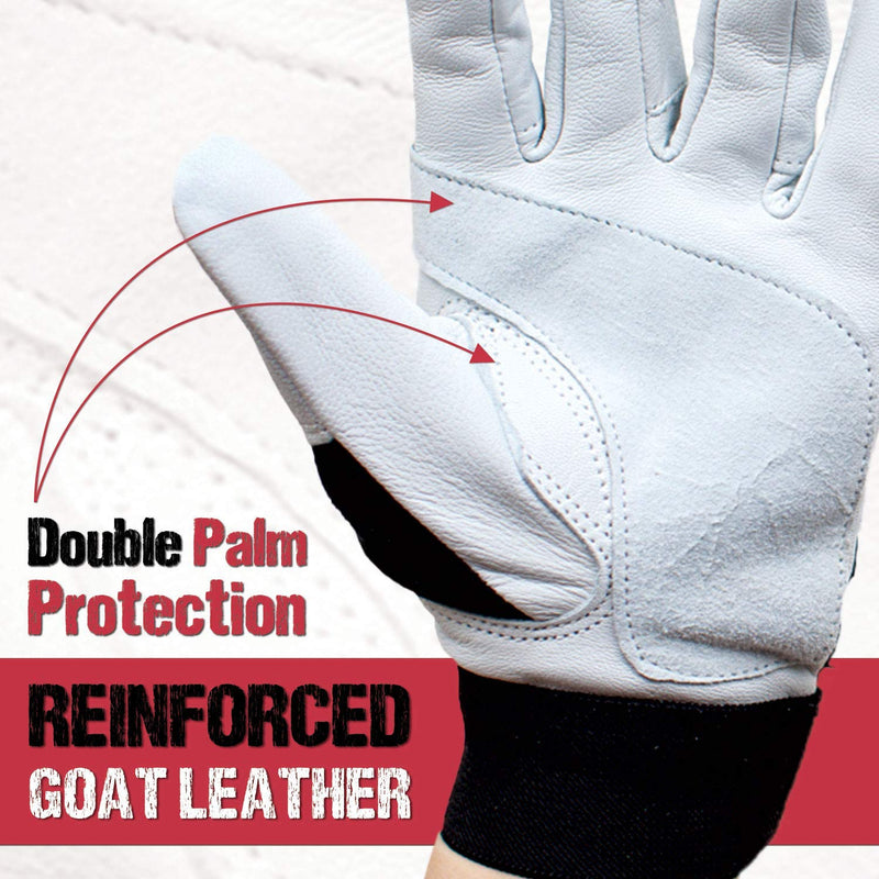 SAFE HANDLER Reinforced Gloves With Reinforced Palm Protection Black/White Large/Extra-Large