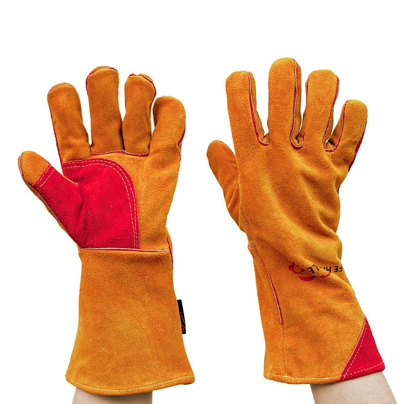 SAFE HANDLER Prime Welding Gloves with Kevlar Thread Protection Brown/Red - View 8