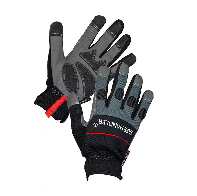 SAFE HANDLER Tough Pro Grip Gloves Black/Grey/Red - View 1