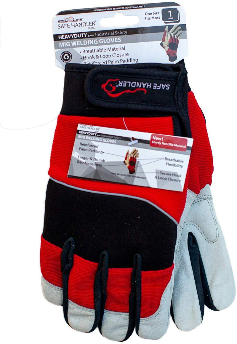 SAFE HANDLER MIG Welding Gloves With Sturdy Non-slip Material Red/Black/Gray - View 8