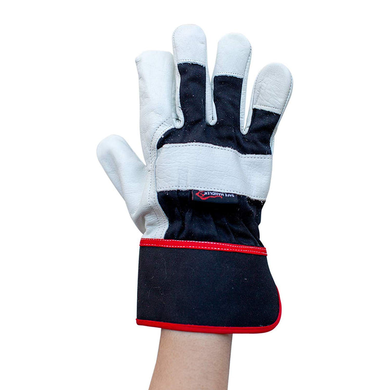 SAFE HANDLER XGrip Goat Leather Gloves Black/White/Red - View 10