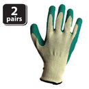 Ultra Stretch Grip Gloves, Latex Crinkle Coated Grip (2 Pairs)