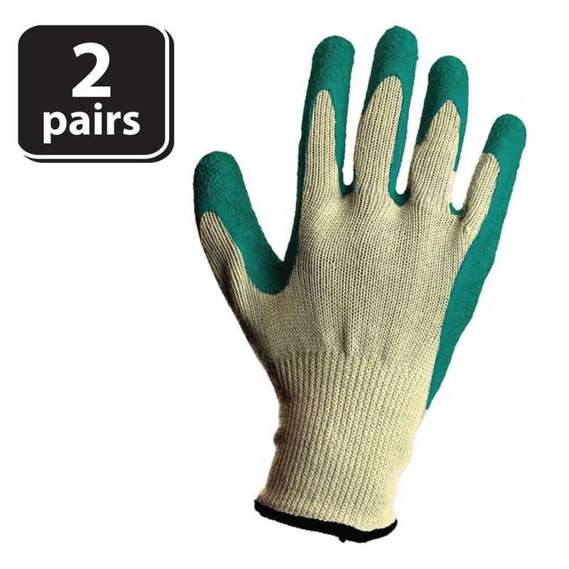 Ultra Stretch Grip Gloves, Latex Crinkle Coated Grip (2 Pairs)