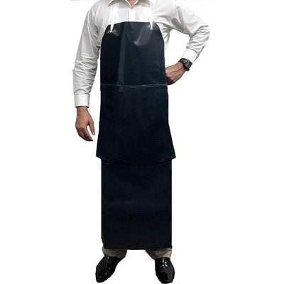 Premium PVC Leather Work Apron, Heavy Duty Black Design for Butcher, Workshop & Gardening