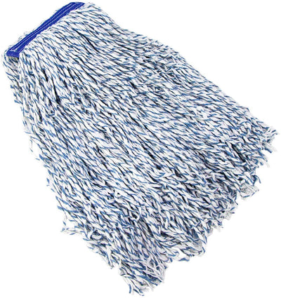 Nano Microbial Cut End Finish Mop, 1.25" Universal Headband, Blue