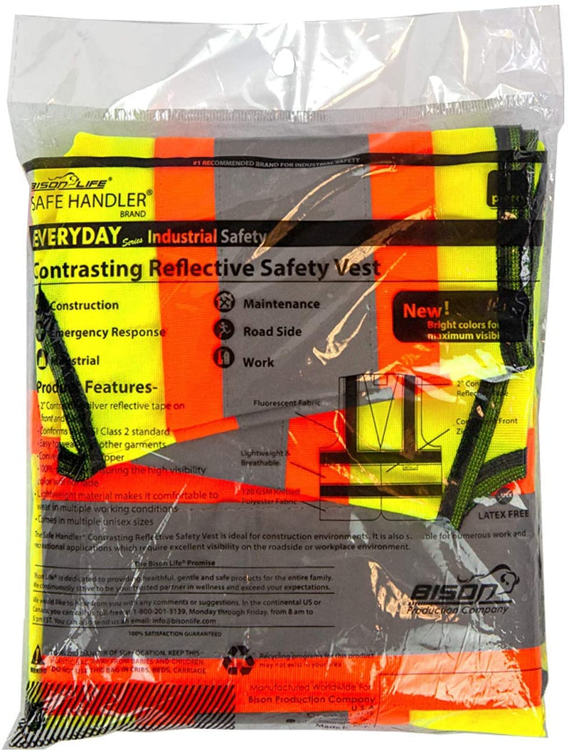 SAFE HANDLER Contrasting Reflective Safety Vest Yellow - View 8