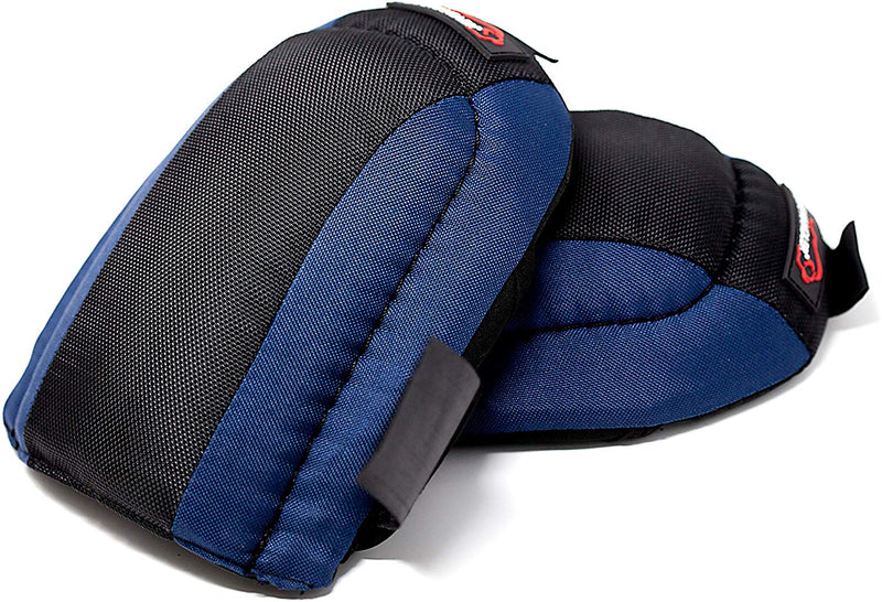 Blue/Black, Heavy Duty Foam Padding Knee Pads With Adjustable Strap & Cushion ComFort - View 1