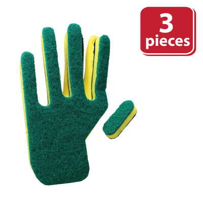 Kleen Mitt Glove Refill, Medium Grade Scouring Pad, OSFM, Green and White (Pack of 3)