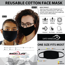 SAFE HANDLER Reusable 2 Ply Cotton Face Mask Black View 3