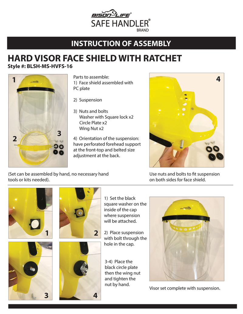 SAFE HANDLER Hard Visor Face Shield Yellow - View 2