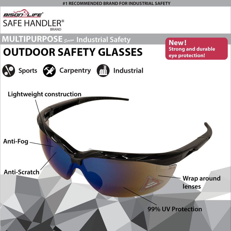 Outdoor Safety Glasses, Anti Fog-Scratch Lens, UV Protection, Tight Fit