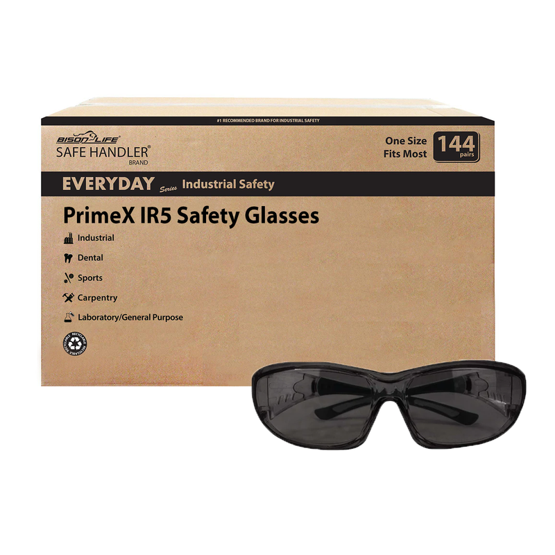 PrimeX IR5 Safety Glasses, Anti-Fog-scratch Wrap Around Lenses