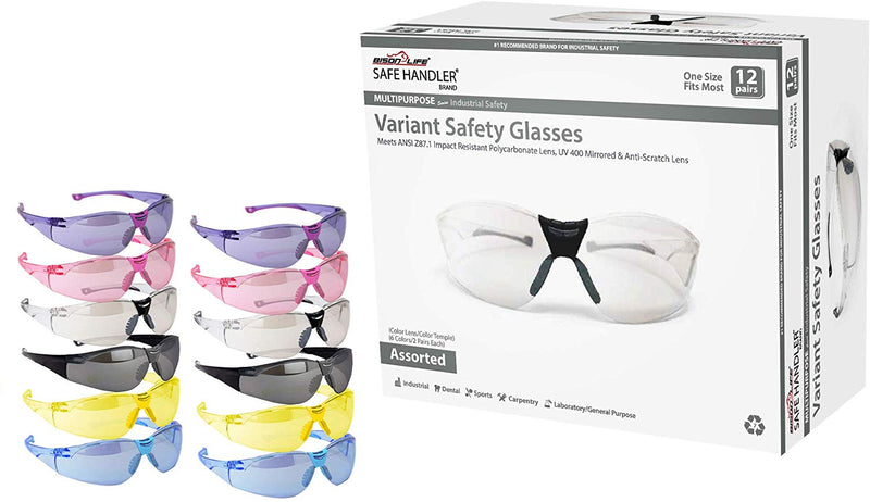 SAFE HANDLER Anti-Scratch Variant Safety Glasses Muti-Color - View 1